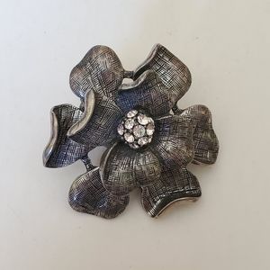 Oversize Flower Ring with cubic zirconia